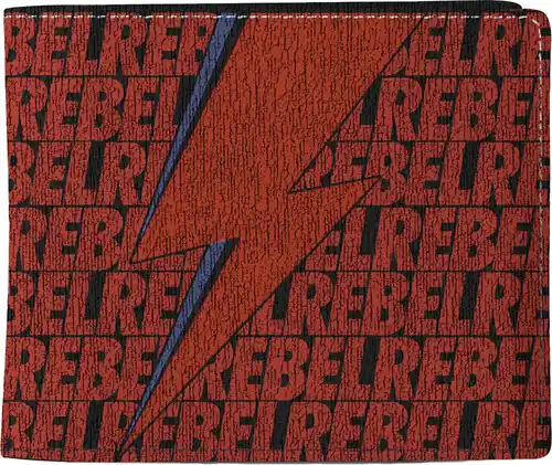 Rocksax Bowie Rebel Rebel Wallet Coin Pocket Blk Price Cut