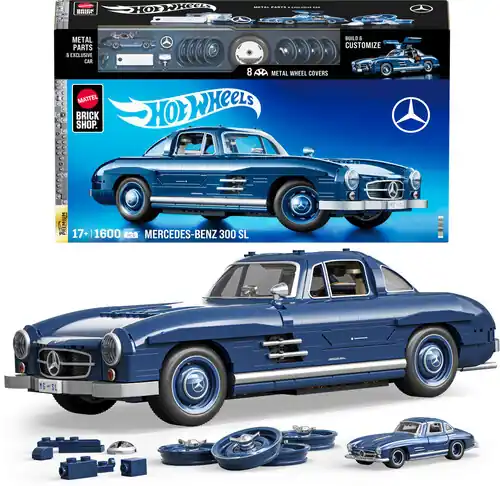 Mattel Brick Shop - Hot Wheels Premium Series Mercedes-Benz 300Sl, Includes 1 Collectible Diecast Car, 1600 Piece Collectible Bu Factory Price