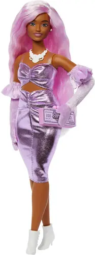 Barbie Dlx Style Pink Hair And Metallic Pink Dress Place Order