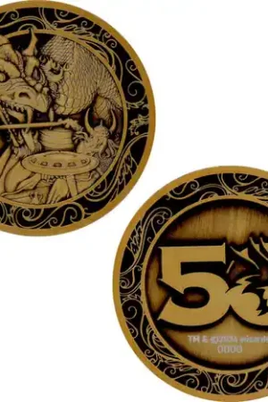 Save Now Dungeons & Dragons 50th Anniversary Antique Gold Coin