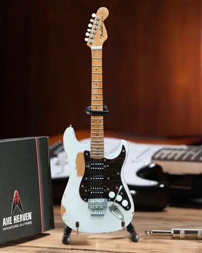 Authentic Axe Heaven Mick Mars Fender Strat - Vintage White Mini Guitar MM-262