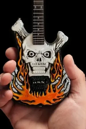 George Lynch Dokken Flaming Skull Mini Guitar Free Shipping