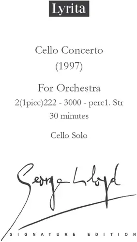 Price Cut Cello Concerto Cello Score