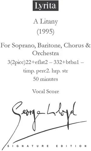 Litany For Soprano, Baritone, Chorus & Orchestra Same Day Shipping